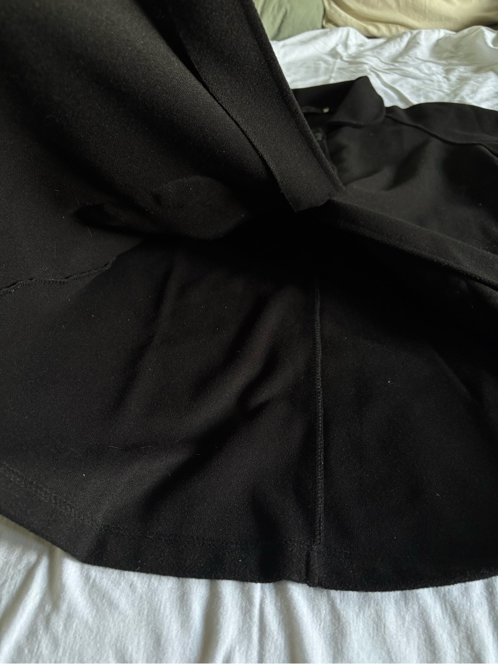 Black Button-Front Pea Coat with Rounded Collar - Picture 5 of 7